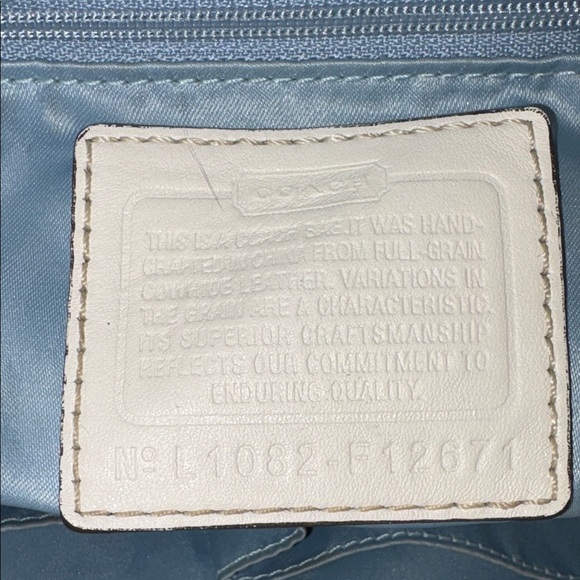 Coach Zoe Vintage shoulder bag leather Ivory / gold metallic trim F12671 EUC - Picture 16 of 16